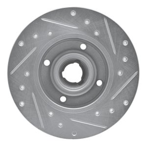 Volkswagen Corrado Brake Rotor (1) - Rear Left - R1 Concepts - Drilled & Slotted - Silver - `85-`02